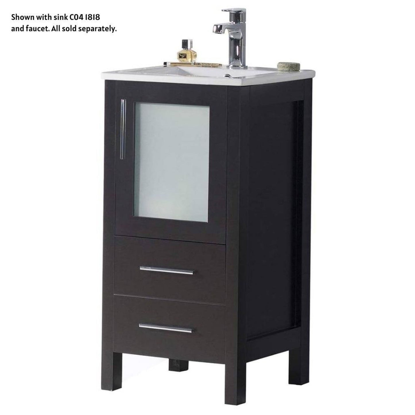 Blossom Sydney 16" 1-Drawer 1-Door Espresso Freestanding Vanity Base