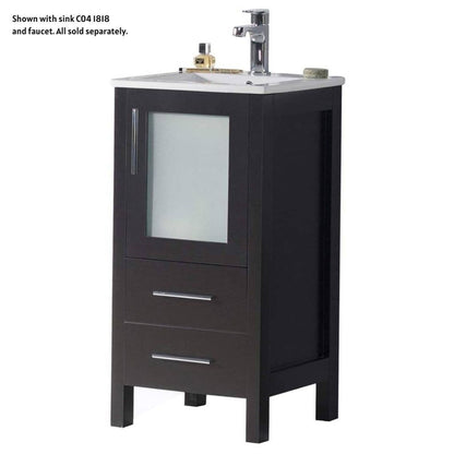 Blossom Sydney 16" 1-Drawer 1-Door Espresso Freestanding Vanity Base