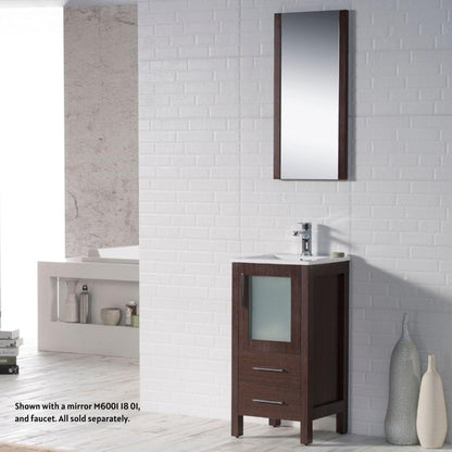 Blossom Sydney 16" Wenge Freestanding Vanity Set With Integrated Single Sink Ceramic Top