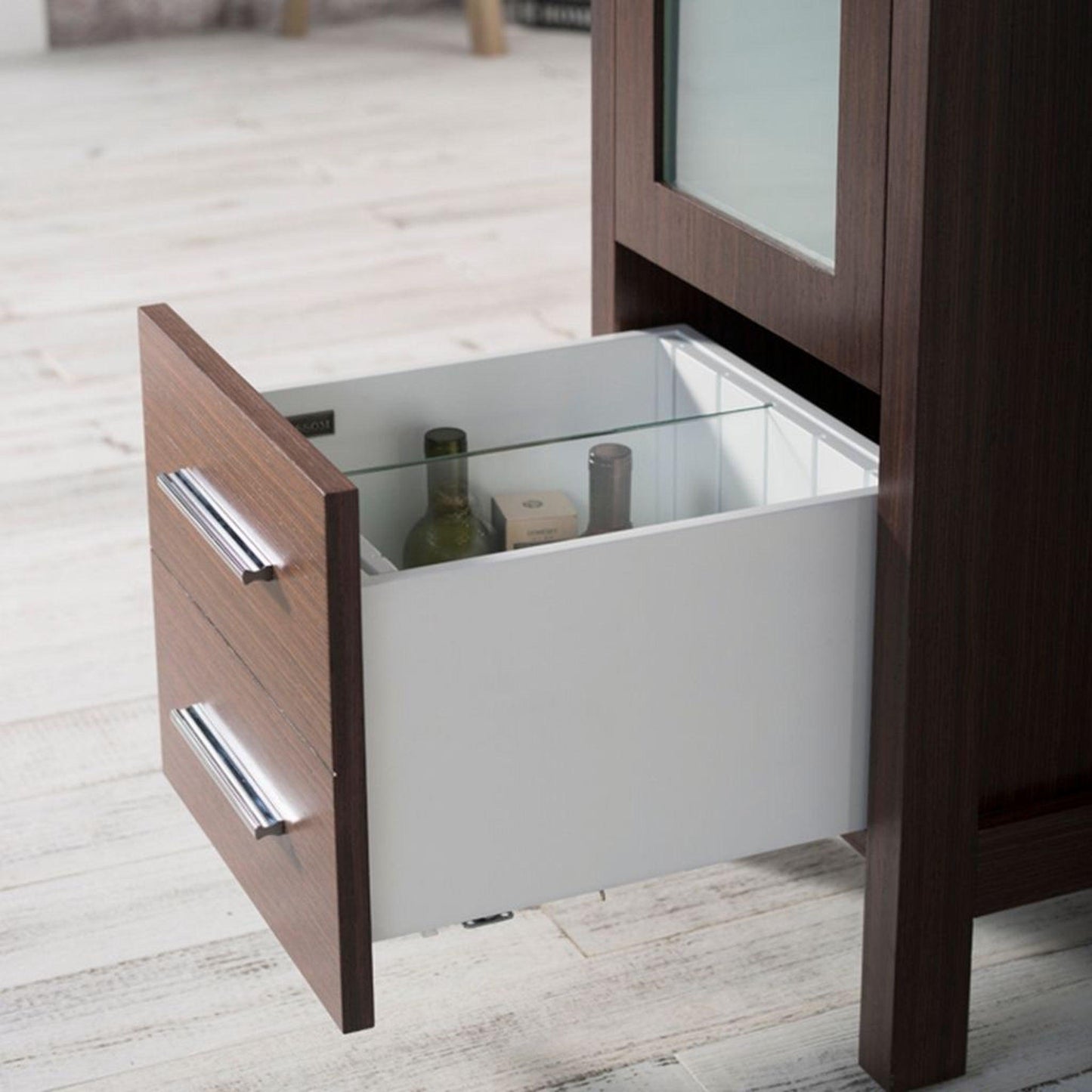 Blossom Sydney 16" Wenge Freestanding Vanity Set With Integrated Single Sink Ceramic Top and Mirror