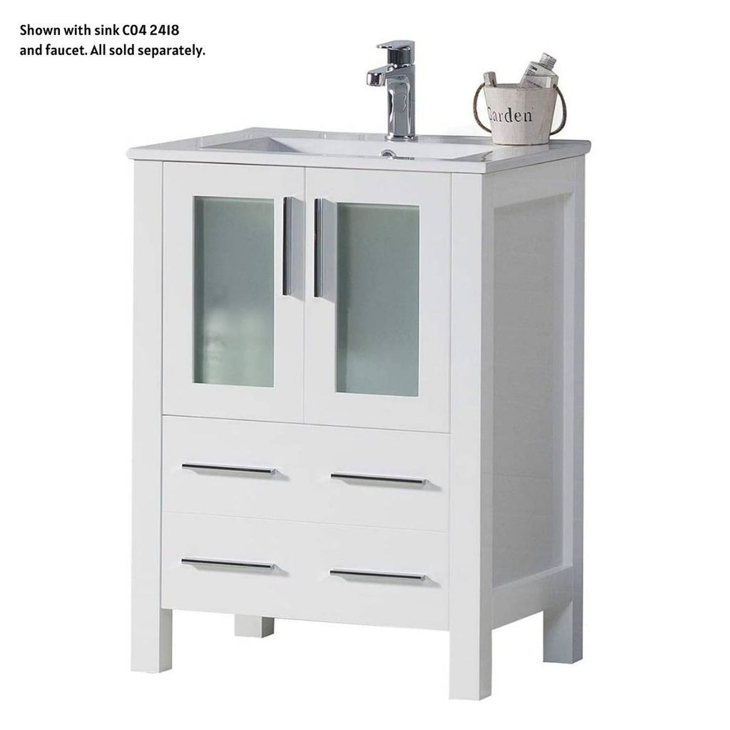 Blossom Sydney 24" 1-Drawer 2-Door White Freestanding Vanity Base