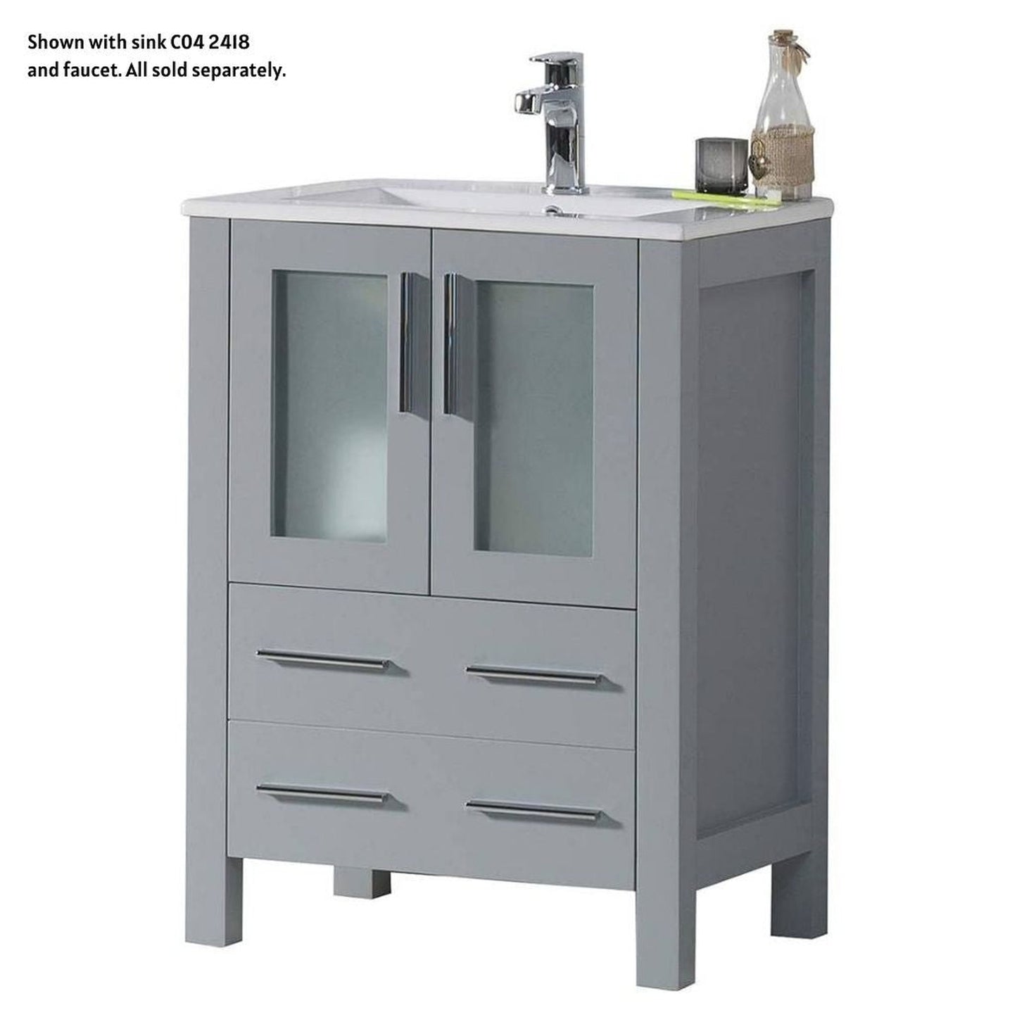 Blossom Sydney 24" Metal Gray Freestanding Vanity Base