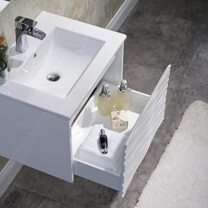 Blossom Sydney 24" x 18" White Rectangular Ceramic Vanity Top With Integrated Single Sink And Overflow