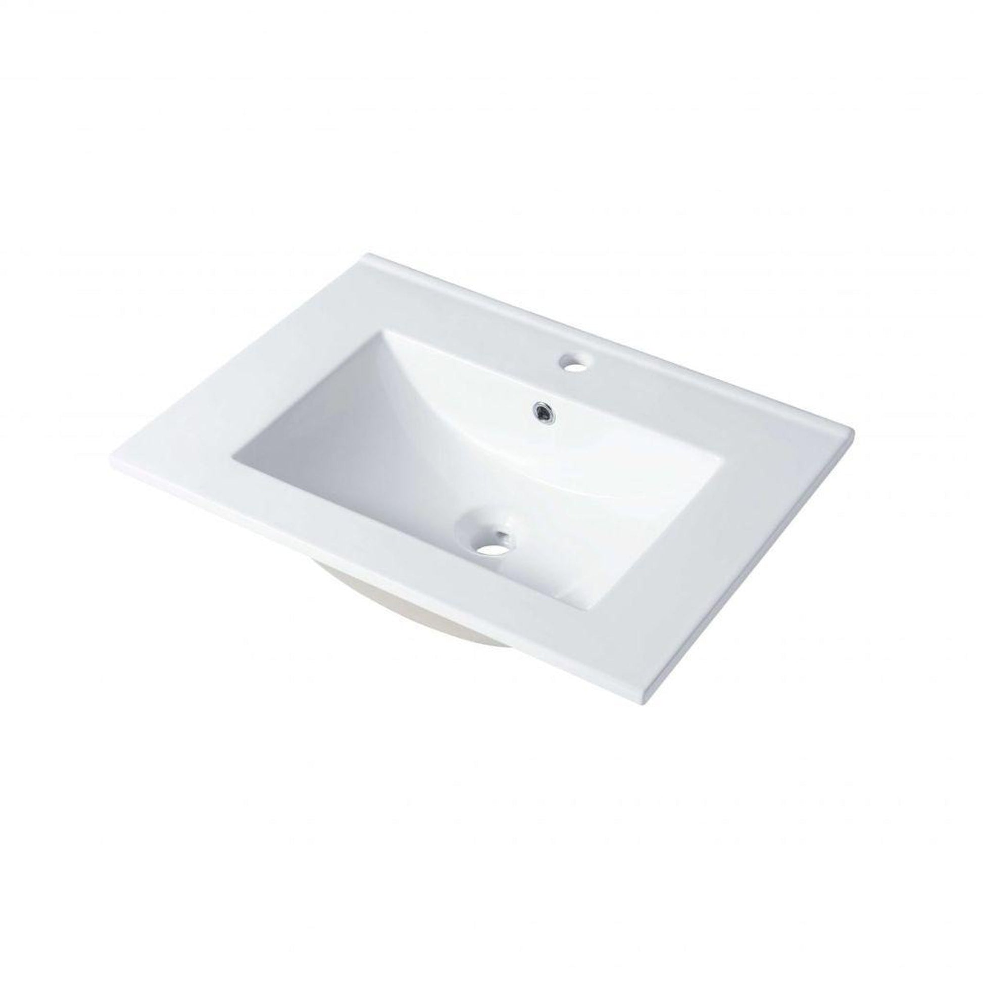 Blossom Sydney 24" x 18" White Rectangular Ceramic Vanity Top With Integrated Single Sink And Overflow