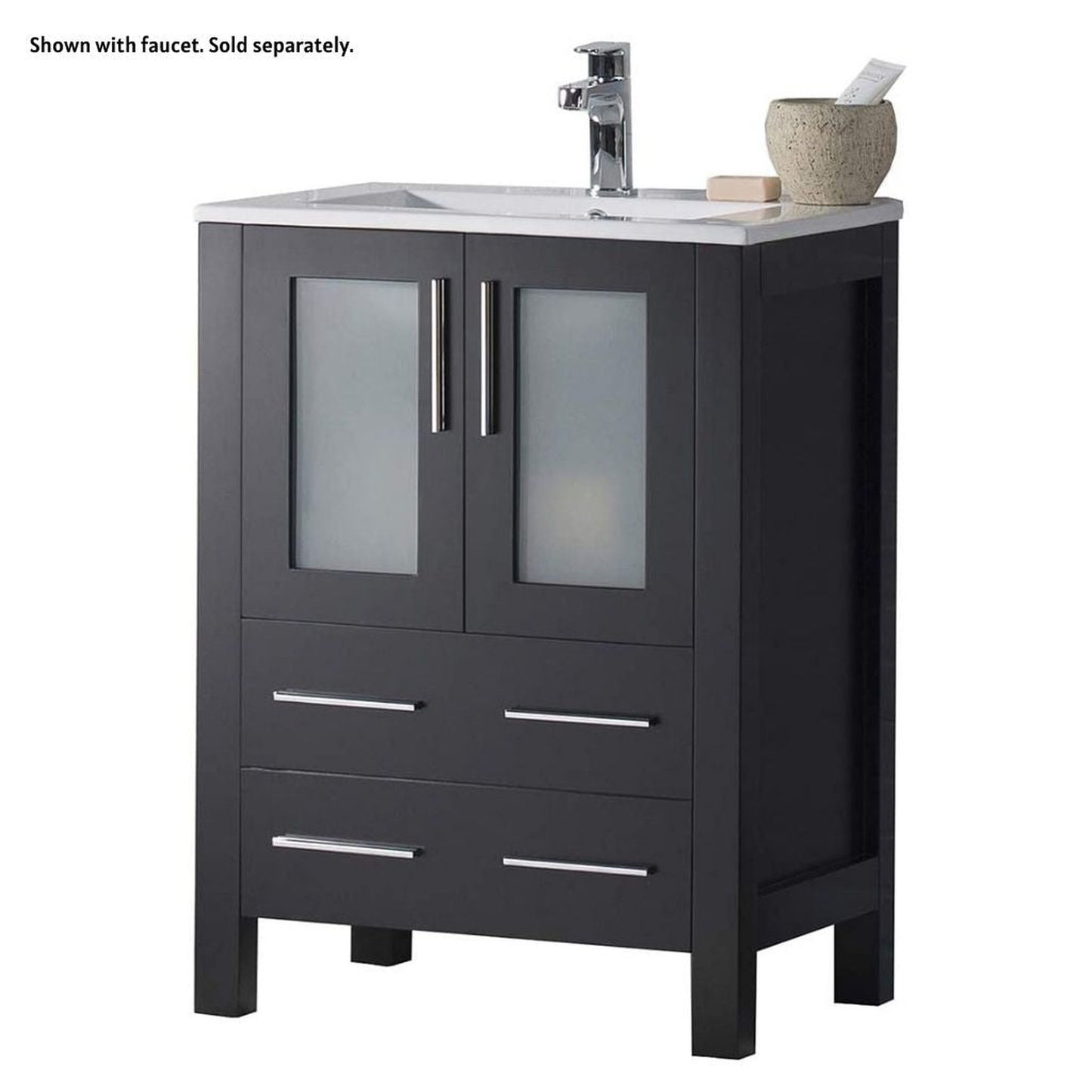 Blossom Sydney 30" Espresso Freestanding Vanity Set With Integrated Single Sink Ceramic Top