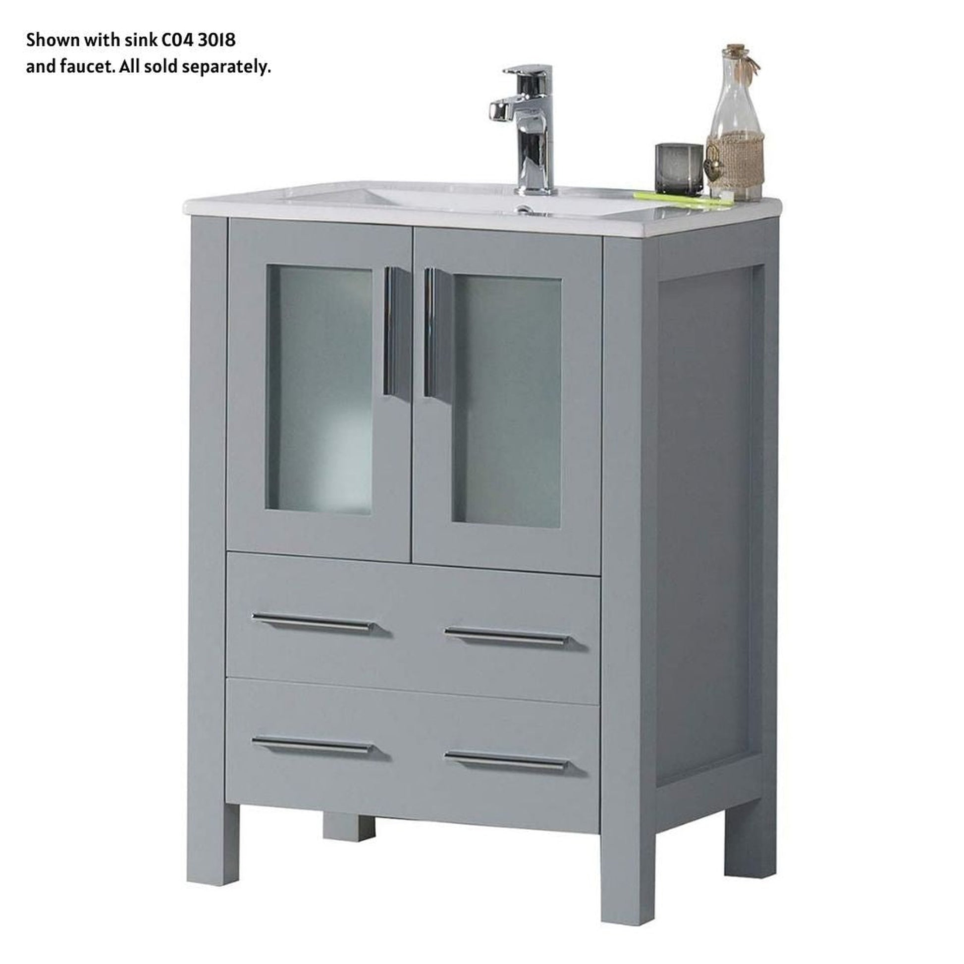 Blossom Sydney 30" Metal Gray Freestanding Vanity Base