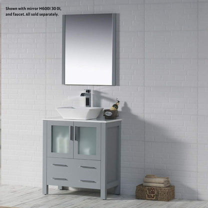 Blossom Sydney 30" Metal Gray Freestanding Vanity Set With Ceramic Vessel Single Sink