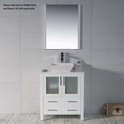 Blossom Sydney 30" White Freestanding Vanity Set With Ceramic Vessel Single Sink