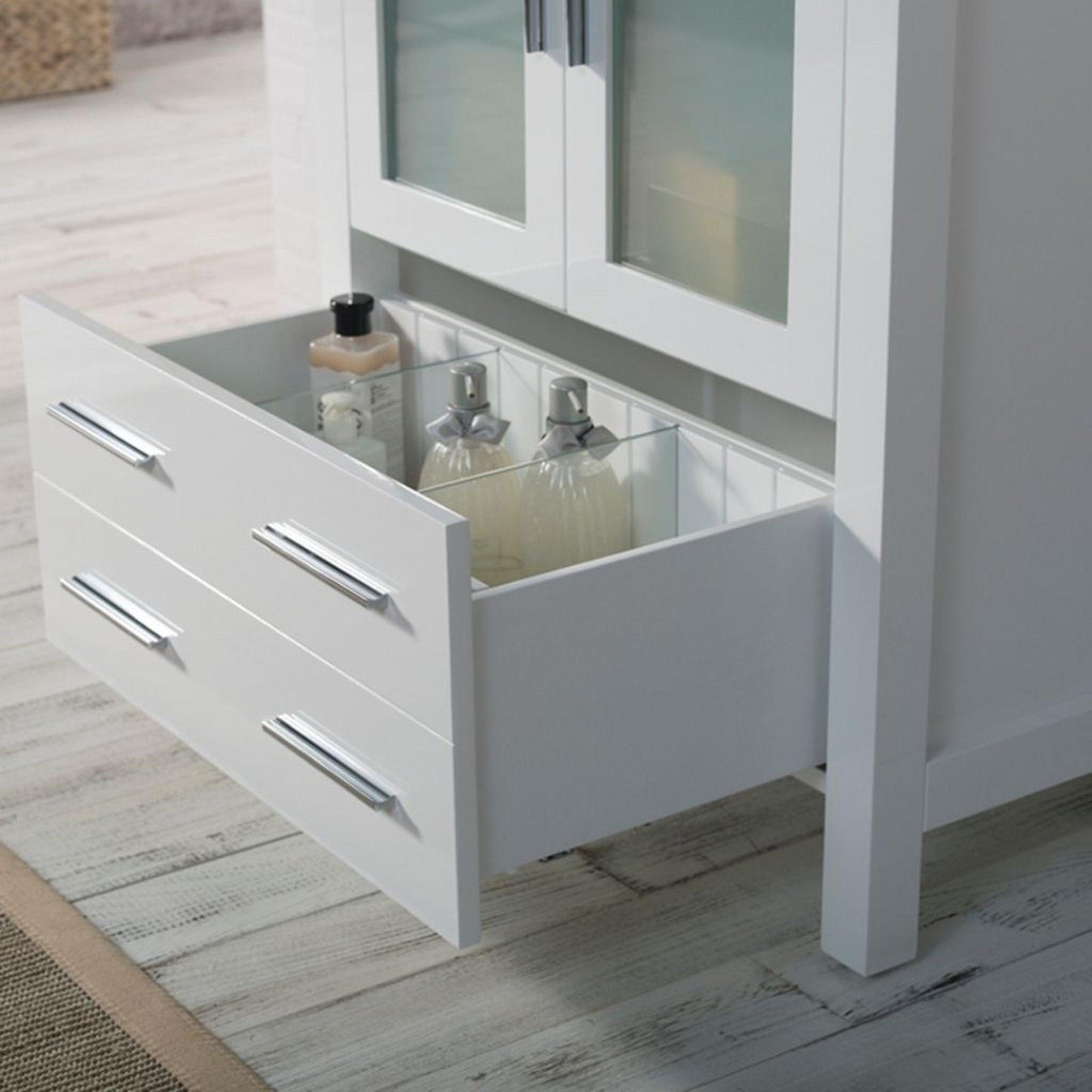 Blossom Sydney 30" White Freestanding Vanity Set With Ceramic Vessel Single Sink and Mirror