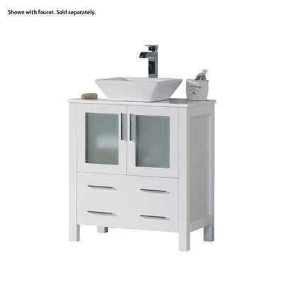 Blossom Sydney 30" White Freestanding Vanity Set With Ceramic Vessel Single Sink