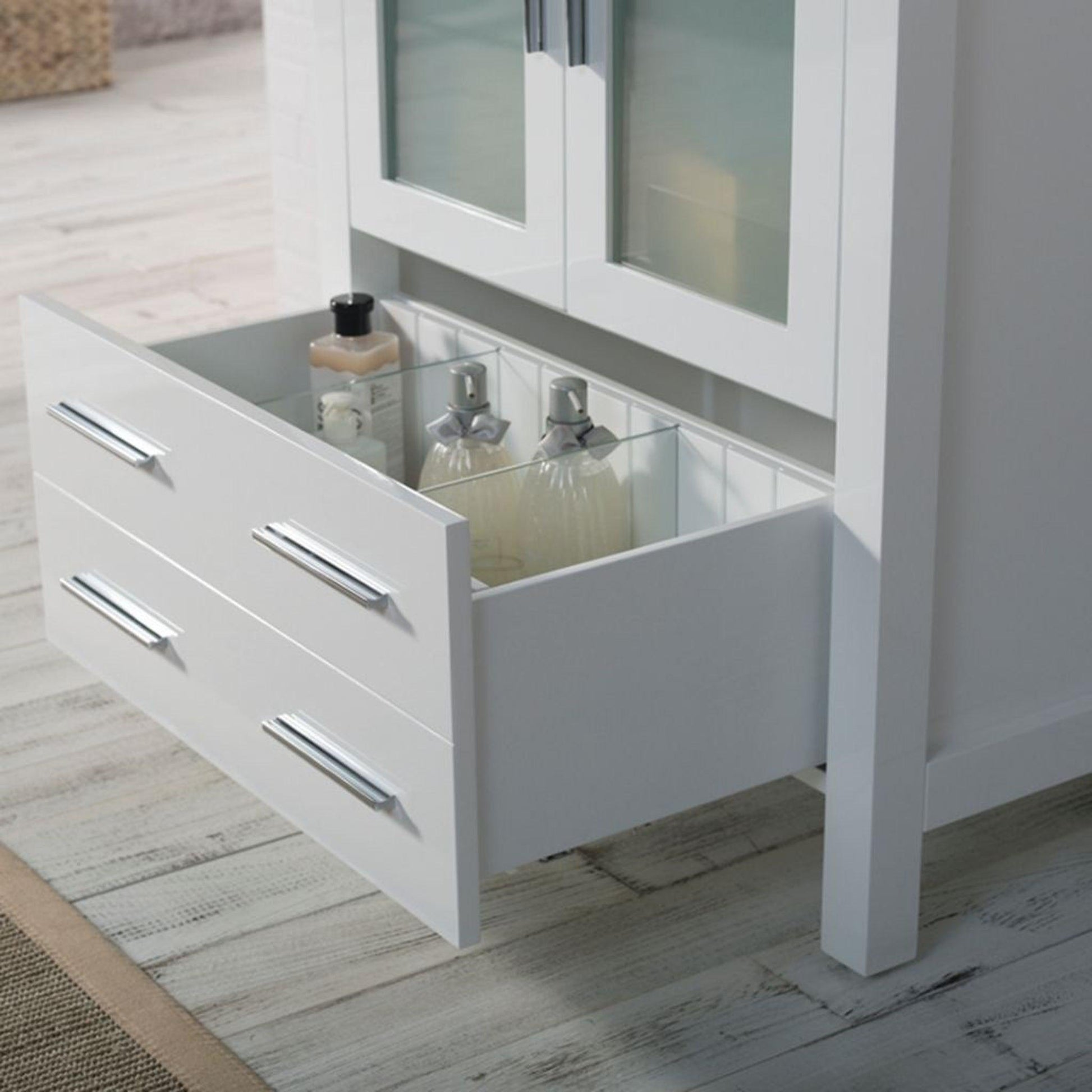 Blossom Sydney 30" White Freestanding Vanity Set With Integrated Single Sink Ceramic Top and Mirror