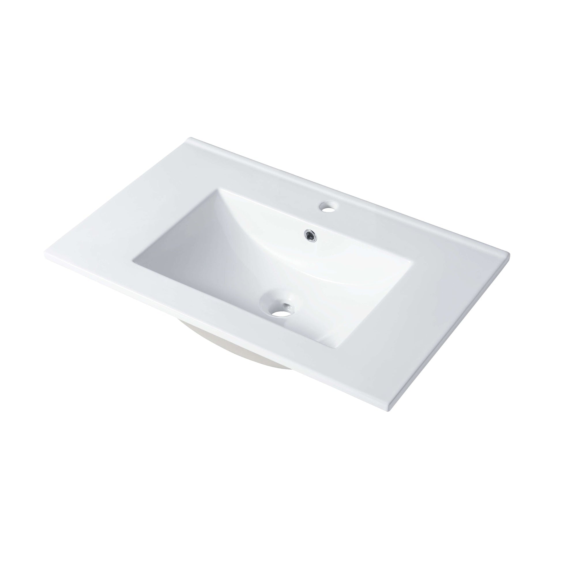 Blossom Sydney 30" x 18" White Rectangular Ceramic Vanity Top With Integrated Single Sink and Overflow