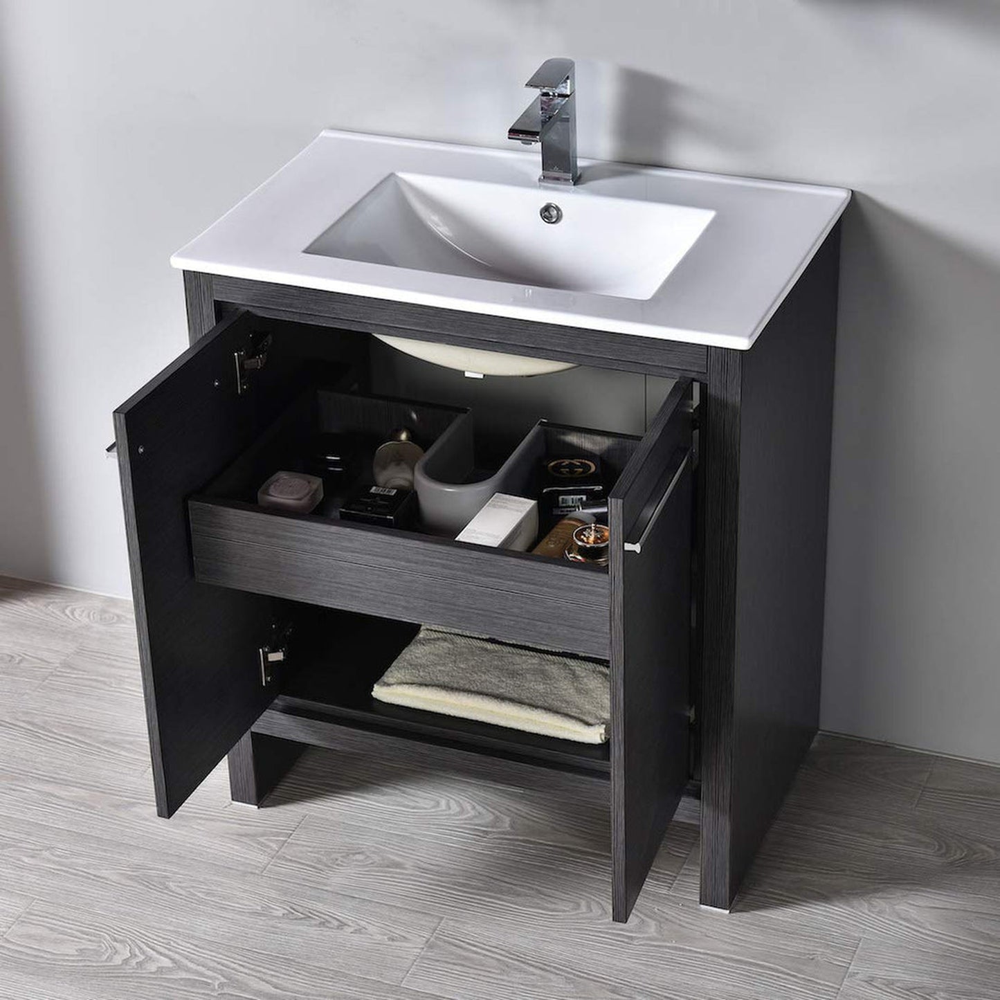 Blossom Sydney 30" x 18" White Rectangular Ceramic Vanity Top With Integrated Single Sink and Overflow