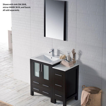 Blossom Sydney 36" Espresso Freestanding Vanity Base With Side Cabinet