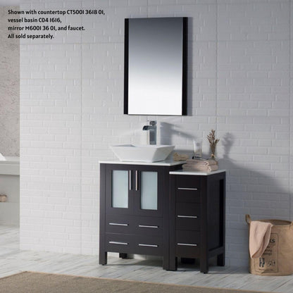 Blossom Sydney 36" Espresso Freestanding Vanity Base With Side Cabinet