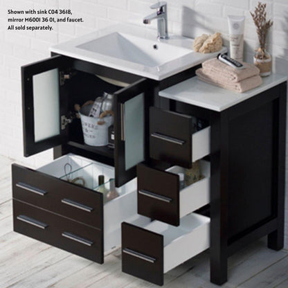 Blossom Sydney 36" Espresso Freestanding Vanity Base With Side Cabinet