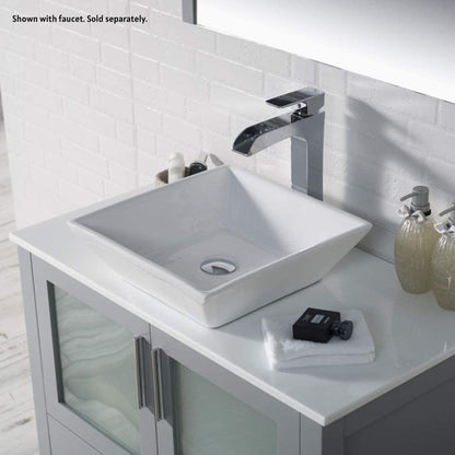 Blossom Sydney 36" Metal Gray Freestanding Vanity Set With Ceramic Vessel Single Sink