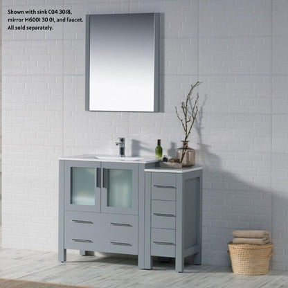 Blossom Sydney 42" Metal Gray Freestanding Vanity Base With Side Cabinet