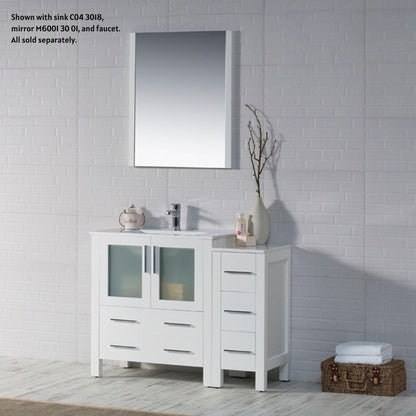 Blossom Sydney 42" White Freestanding Vanity Base With Side Cabinet