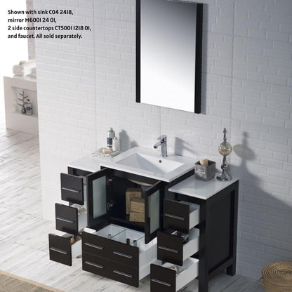 Blossom Sydney 48" Espresso Freestanding Vanity Base With Side Cabinet