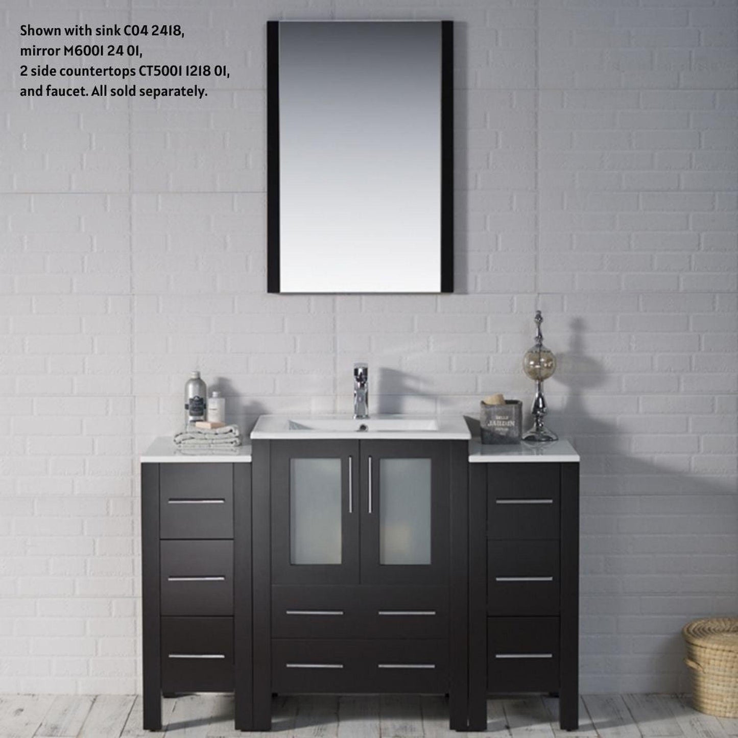 Blossom Sydney 48" Espresso Freestanding Vanity Base With Side Cabinet