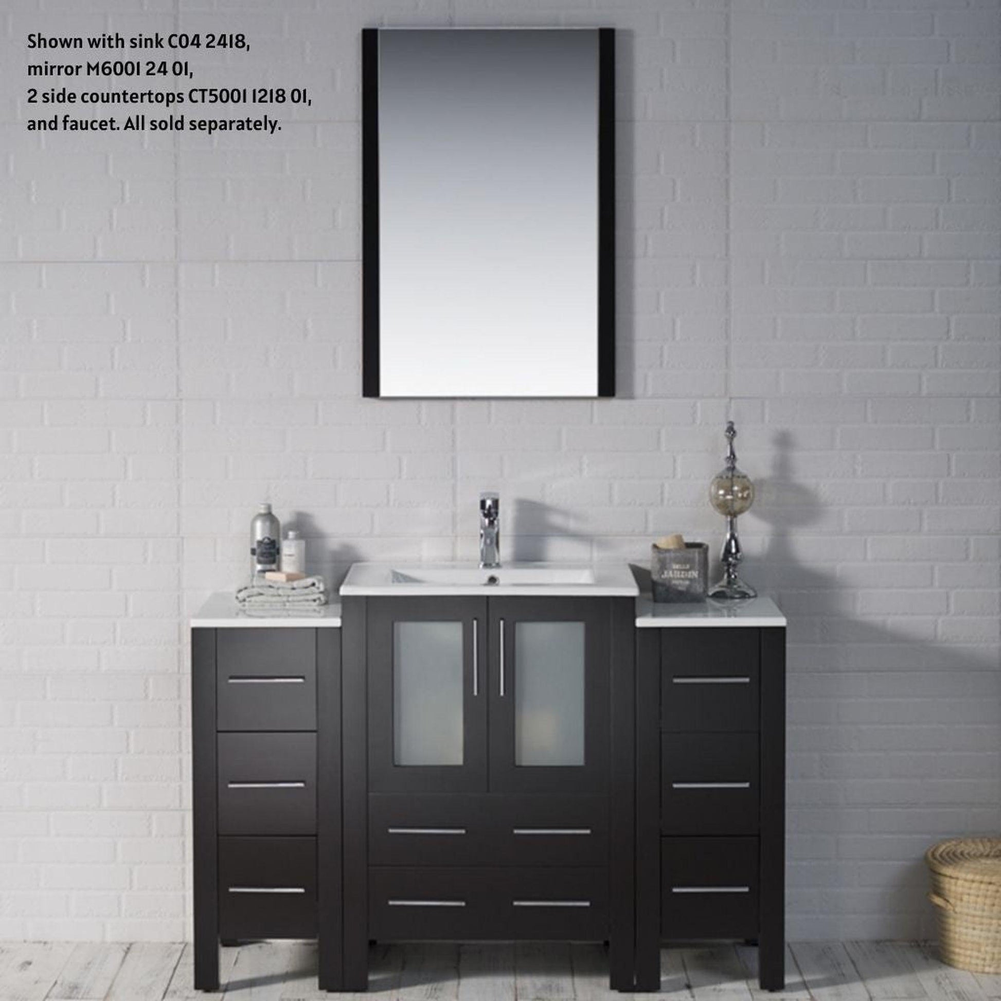 Blossom Sydney 48" Espresso Freestanding Vanity Base With Side Cabinet