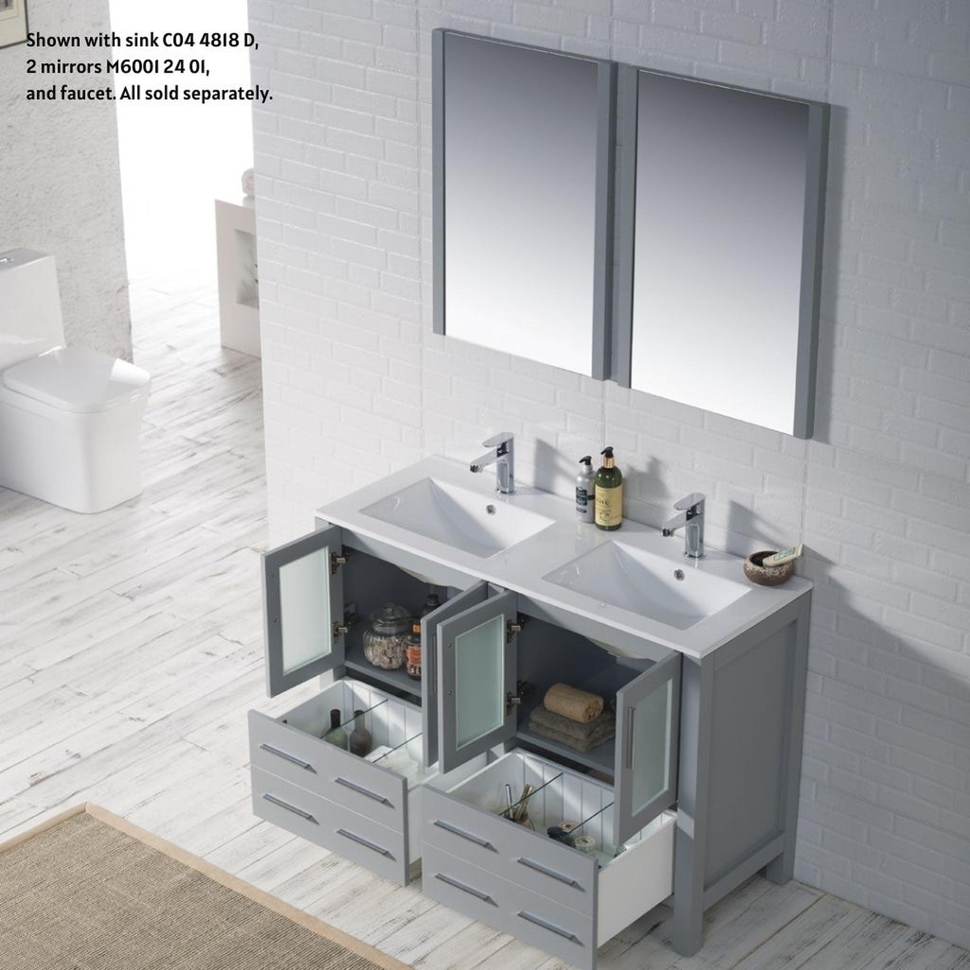 Blossom Sydney 48" Metal Gray Freestanding Vanity Base