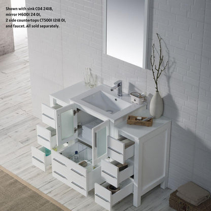 Blossom Sydney 48" White Freestanding Vanity Base With Side Cabinet