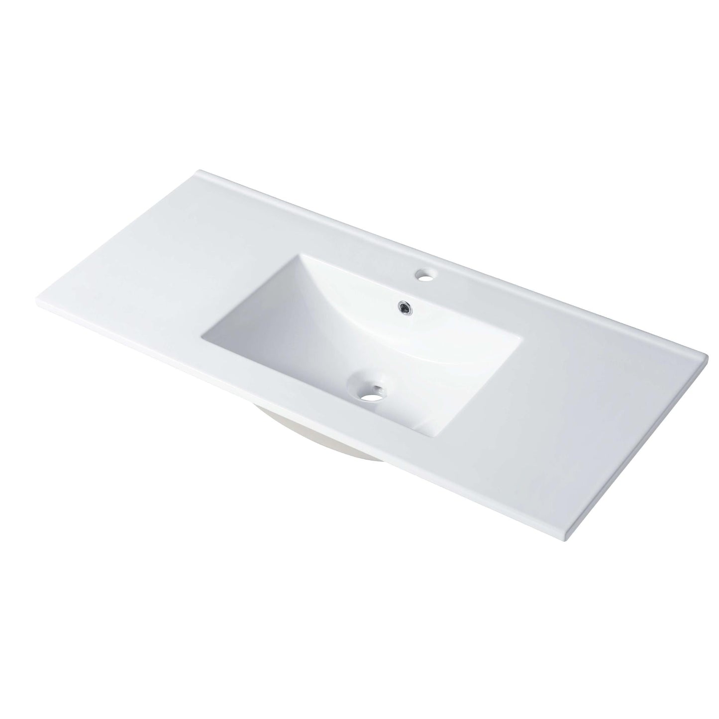 Blossom Sydney 48" x 18" White Rectangular Ceramic Vanity Top With Integrated Single Sink And Overflow