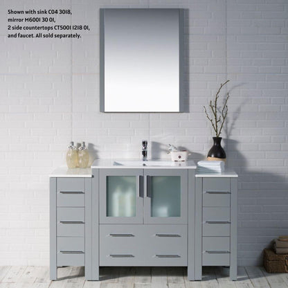 Blossom Sydney 54" Metal Gray Freestanding Vanity Base