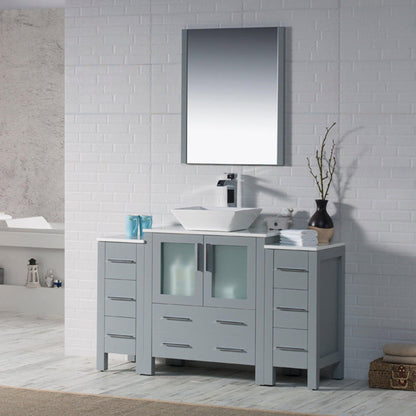 Blossom Sydney 54" Metal Gray Freestanding Vanity Set With Ceramic Vessel Single Sink