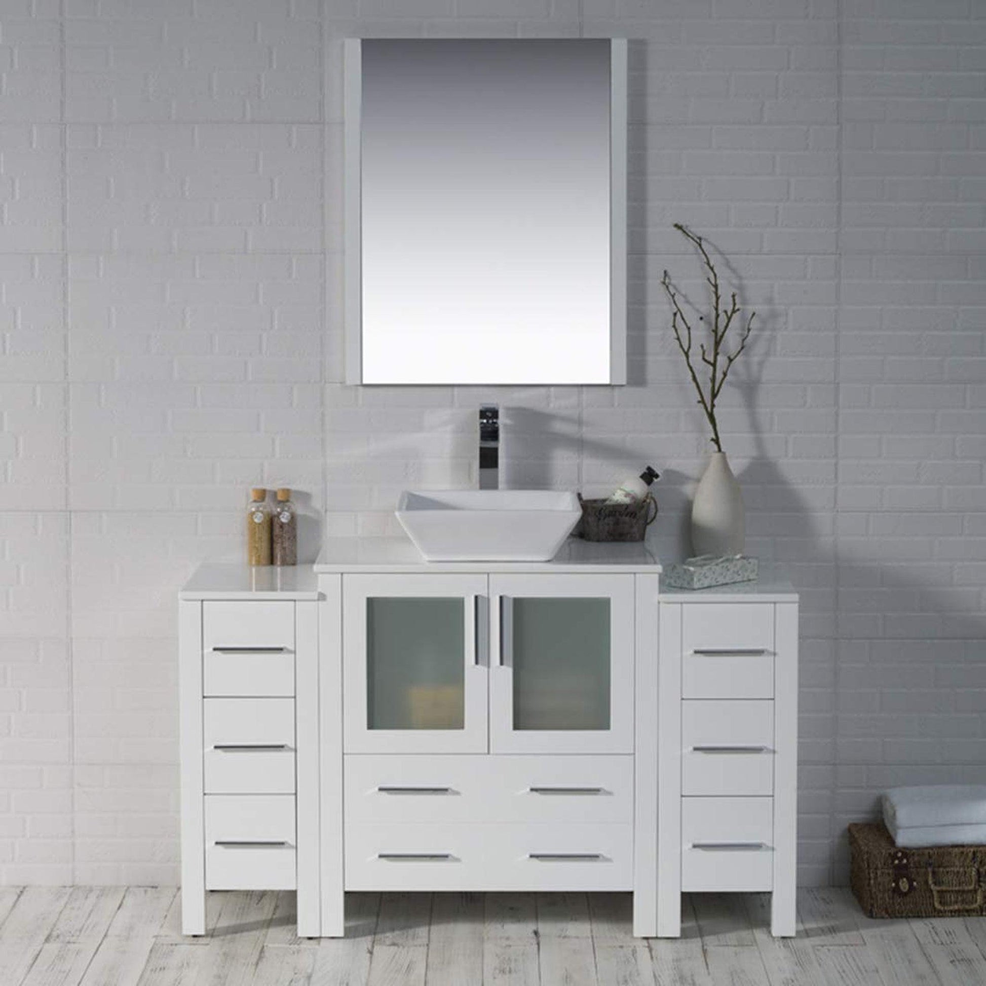 Blossom Sydney 54" White Freestanding Vanity Set With Ceramic Vessel Single Sink