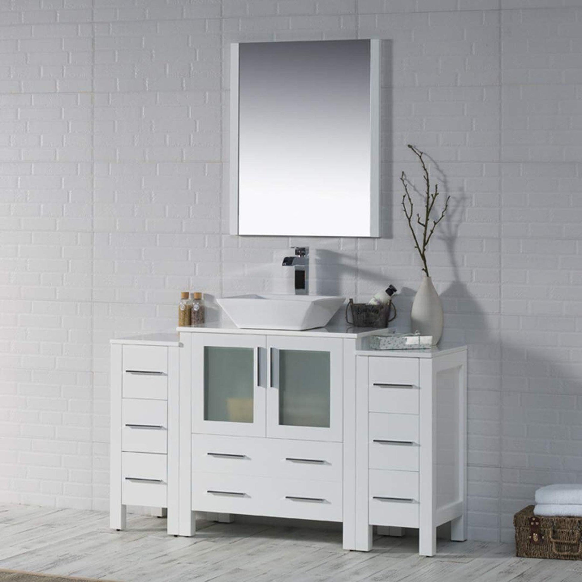 Blossom Sydney 54" White Freestanding Vanity Set With Ceramic Vessel Single Sink