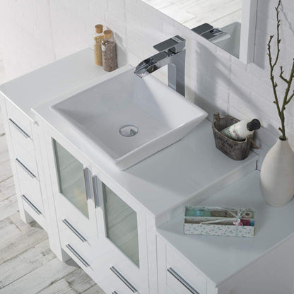 Blossom Sydney 54" White Freestanding Vanity Set With Ceramic Vessel Single Sink