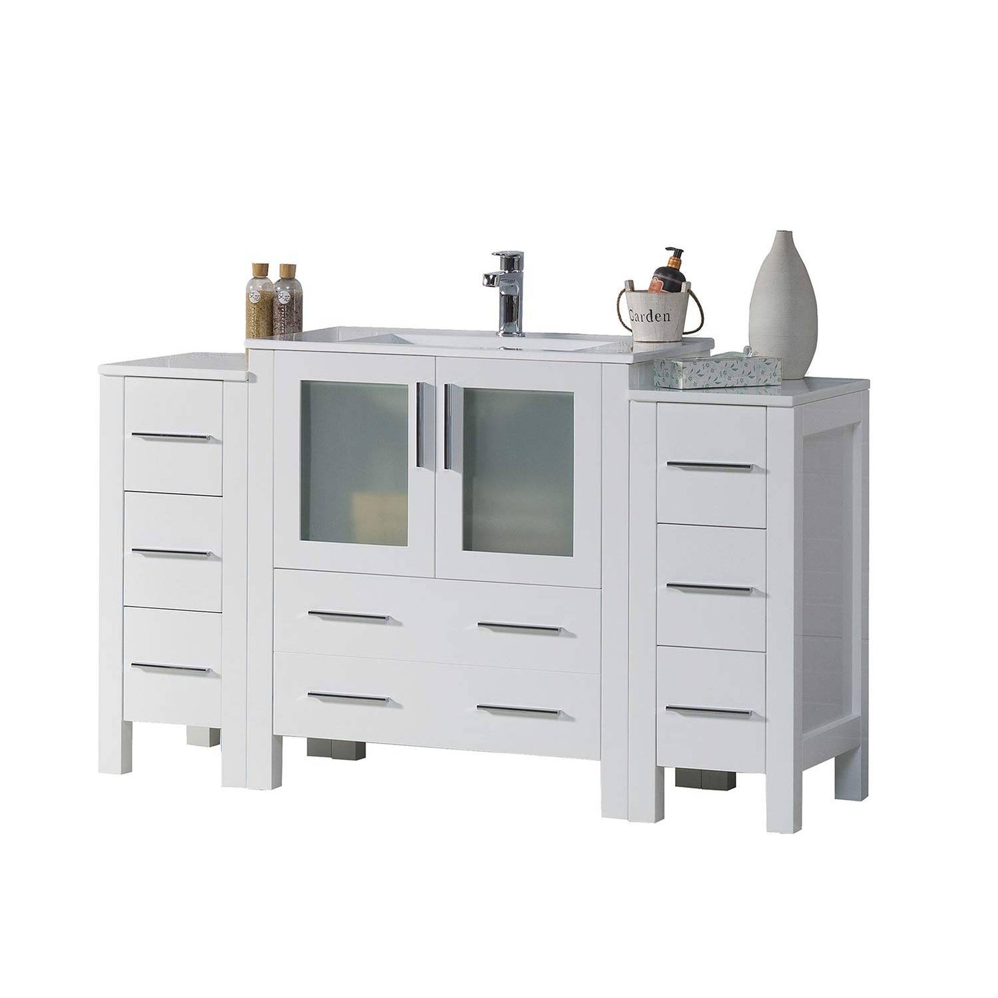 Blossom Sydney 54" White Freestanding Vanity Set With Integrated Single Sink Ceramic Top