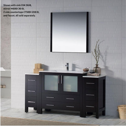 Blossom Sydney 60" Espresso Freestanding Vanity Base With Side Cabinet