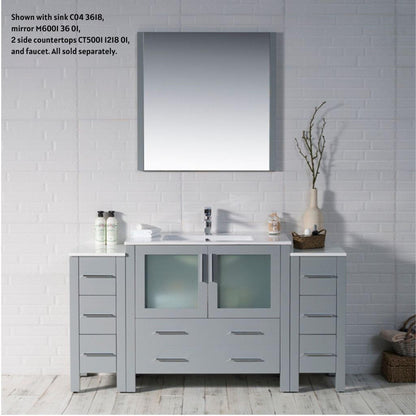 Blossom Sydney 60" Metal Gray Freestanding Vanity Base With Side Cabinet