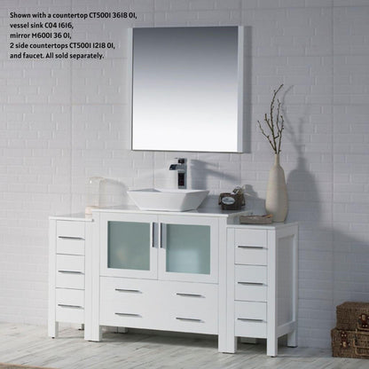 Blossom Sydney 60" White Freestanding Vanity Base With Side Cabinet