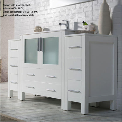 Blossom Sydney 60" White Freestanding Vanity Base With Side Cabinet