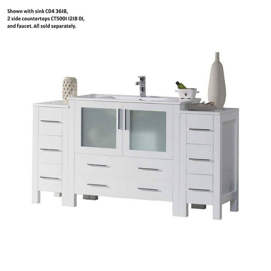 Blossom Sydney 60" White Freestanding Vanity Base With Side Cabinet