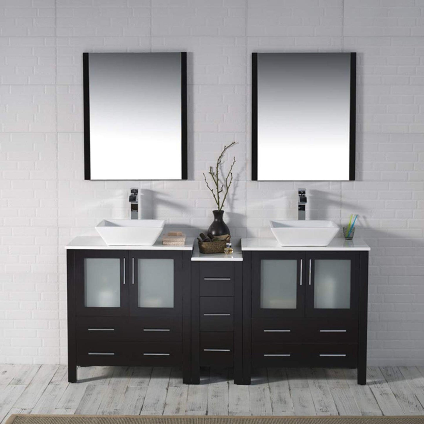 Blossom Sydney 72 Espresso Freestanding Vanity Set With Ceramic Vessel Single Sink