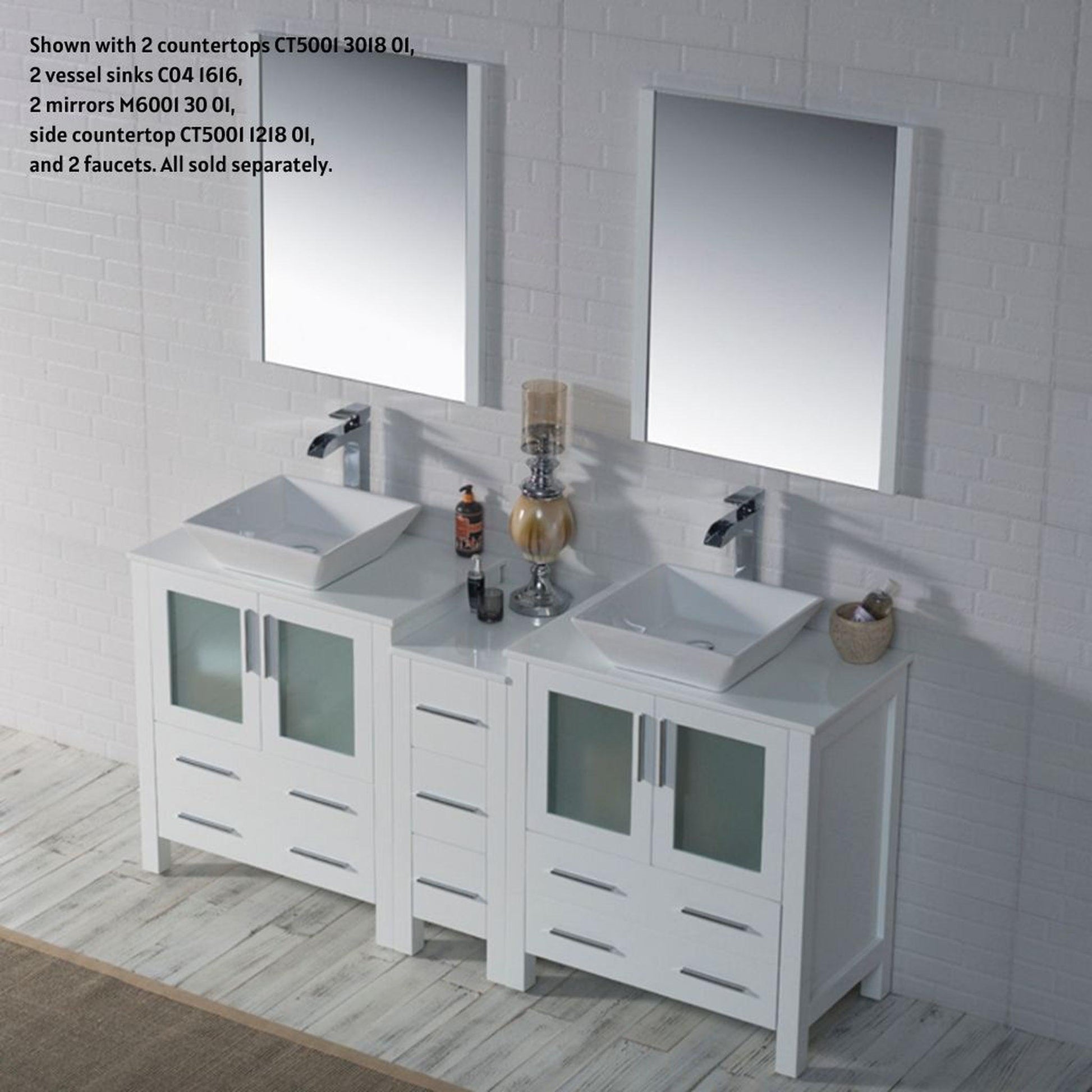 Blossom Sydney 72" White Freestanding Vanity Base