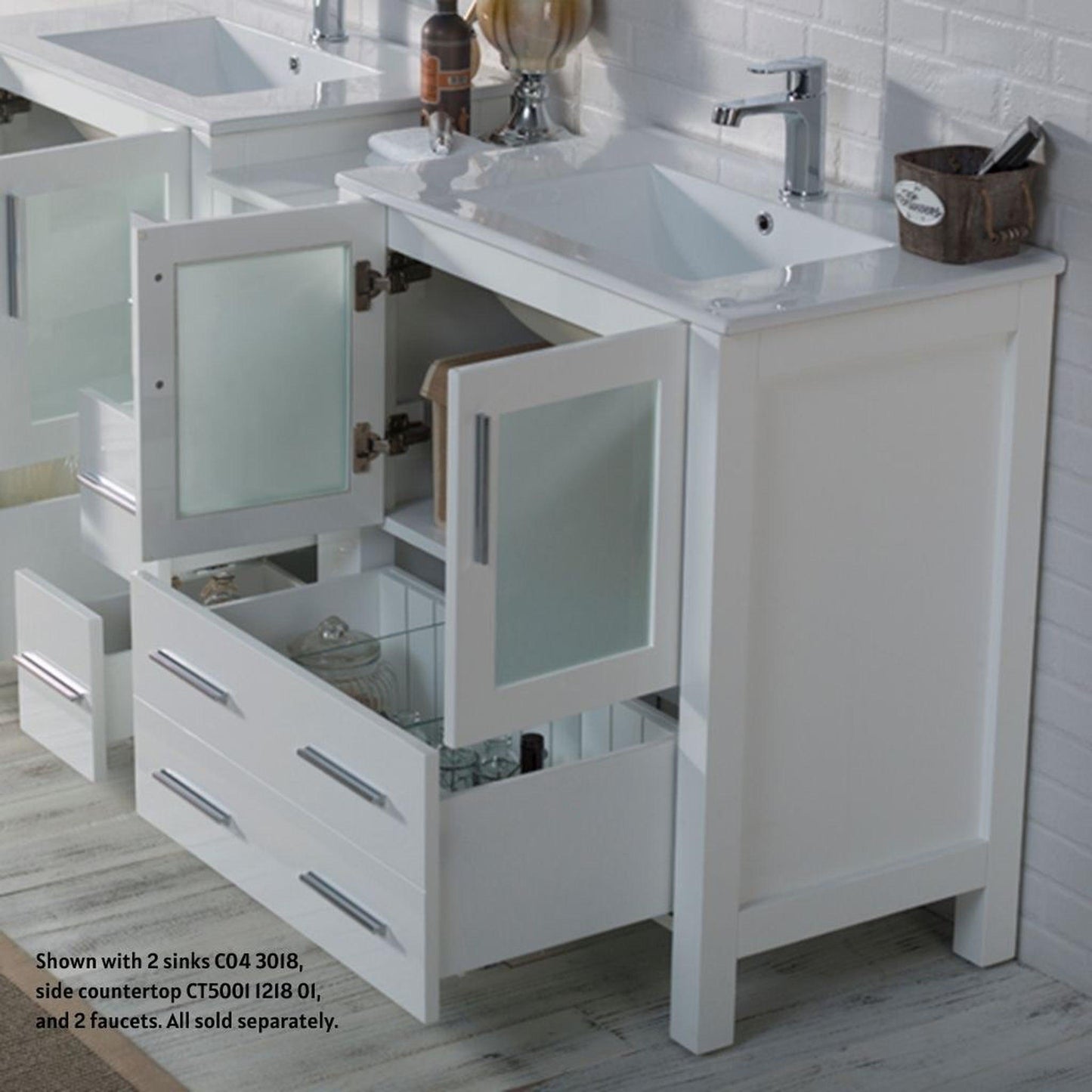 Blossom Sydney 72" White Freestanding Vanity Base