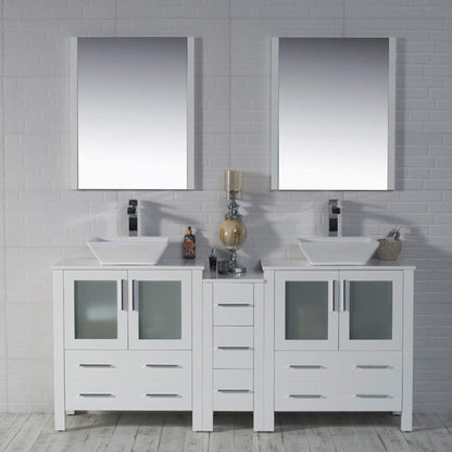 Blossom Sydney 72 White Freestanding Vanity Set With Ceramic Vessel Single Sink