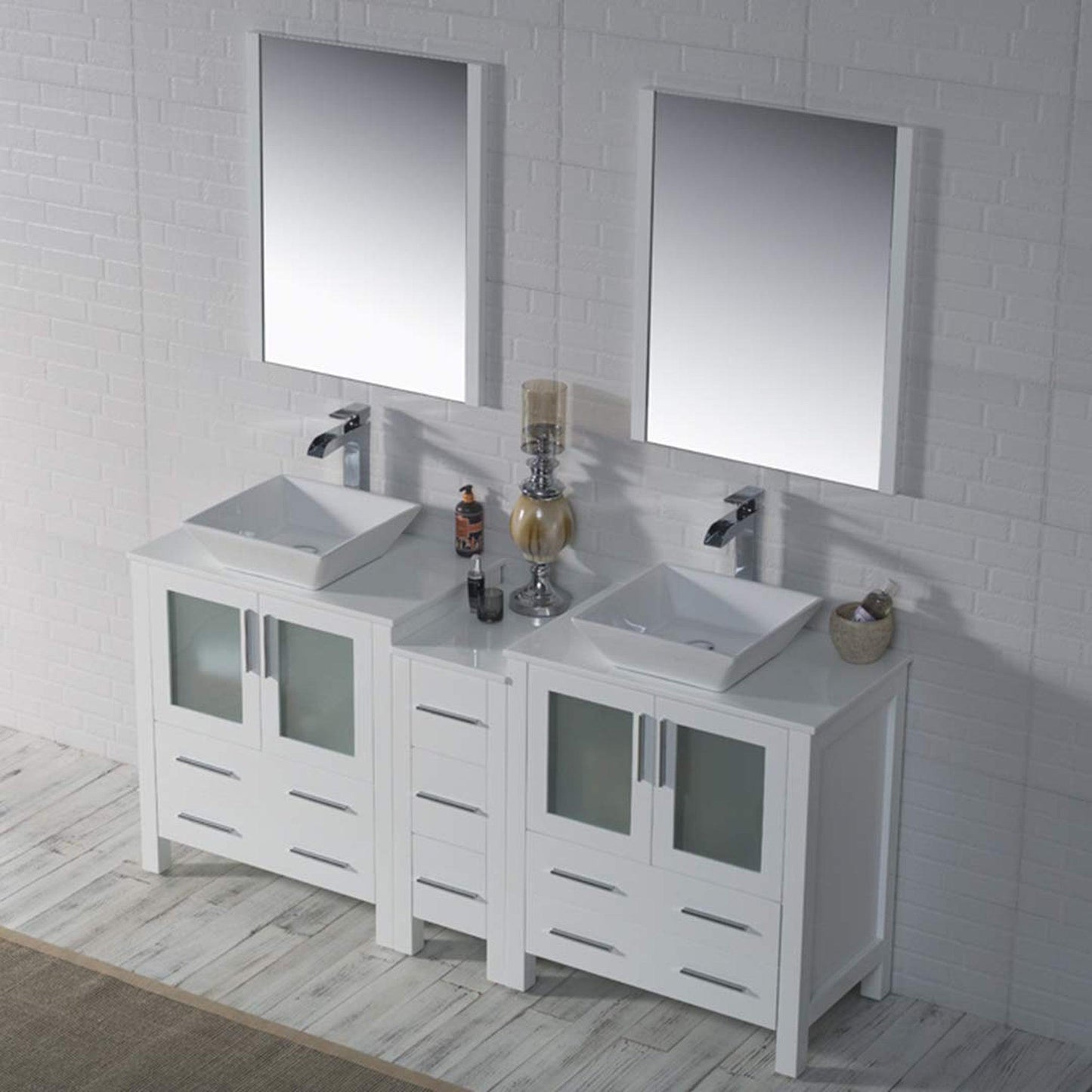 Blossom Sydney 72 White Freestanding Vanity Set With Ceramic Vessel Single Sink