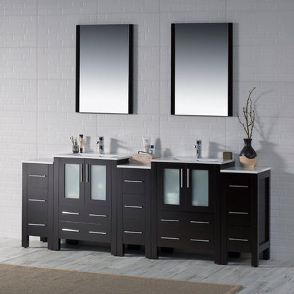 Blossom Sydney 84" Espresso Freestanding Vanity Base With Side Cabinet