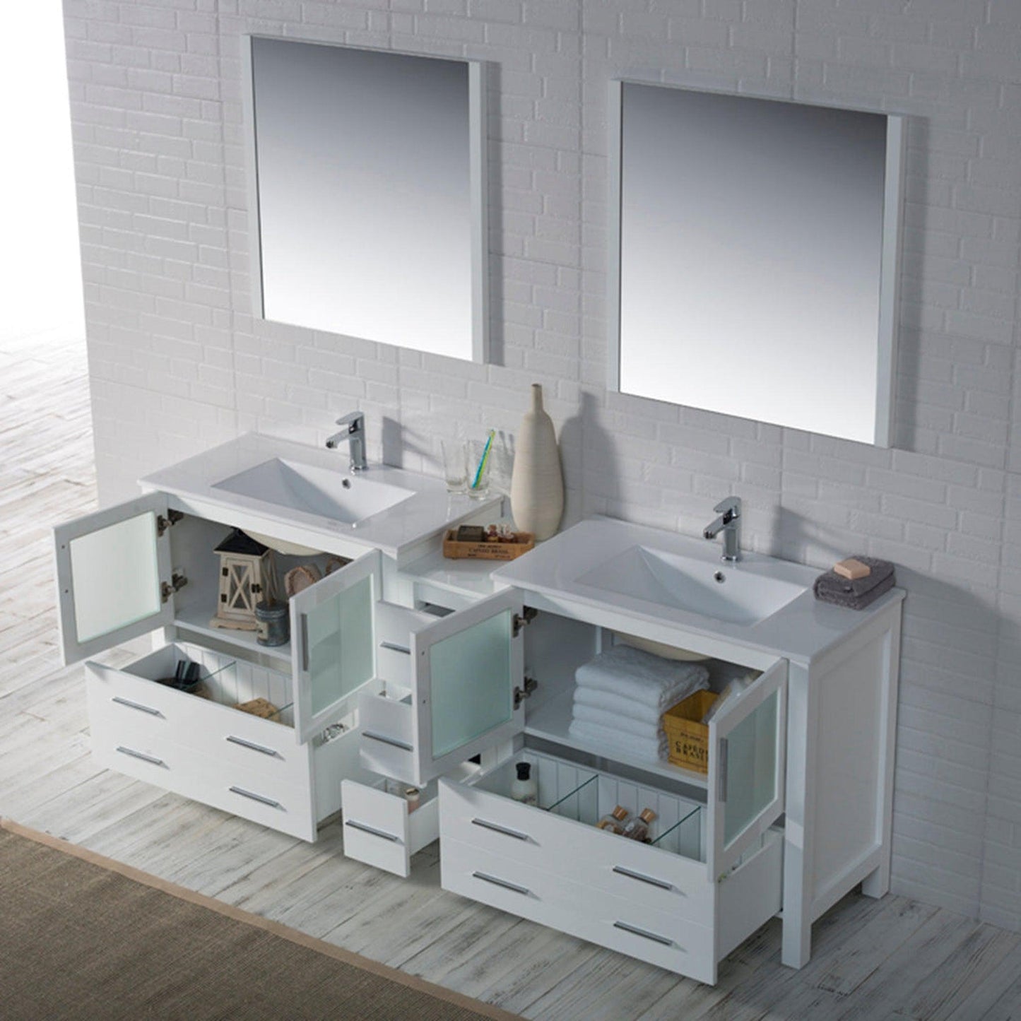 Blossom Sydney 84" White Freestanding Vanity Base