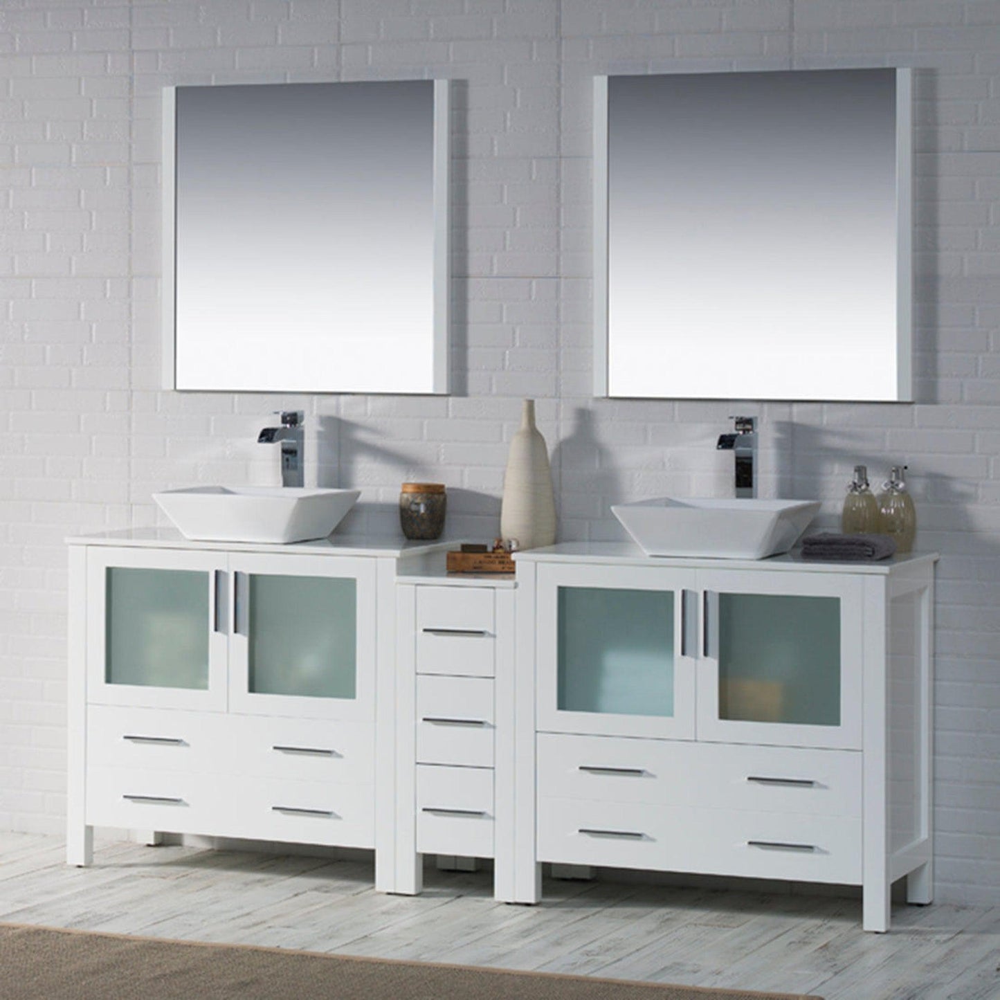 Blossom Sydney 84" White Freestanding Vanity Base