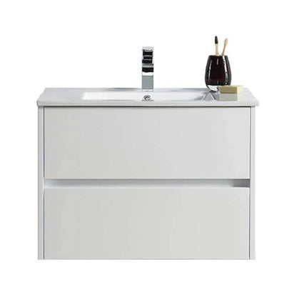 Blossom Valencia 30" 2-Drawer White Wall-Mounted Vanity Base