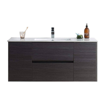 Blossom Valencia 48" 2-Door 2-Drawer Silver Gray Wall-Mounted Vanity Set With Ceramic Top and Integrated Single Sink